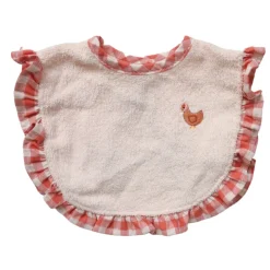Bavoir froufrous vichy - La petite poule rousse