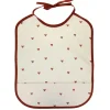 Bavoir imperméable cœurs terracotta