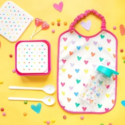 Bavoir long élastique multicoeurs