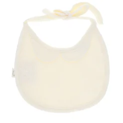 Bavoir rond crème col pointelle