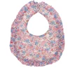 Bavoir rond fleuri bleu et rose