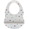 Bavoir silicone bateaux blanc