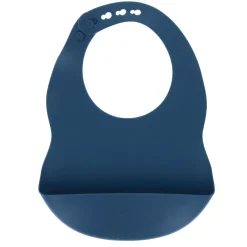 Bavoir silicone bleu foncé