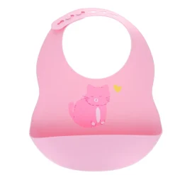 Bavoir silicone chat rose - Miaou