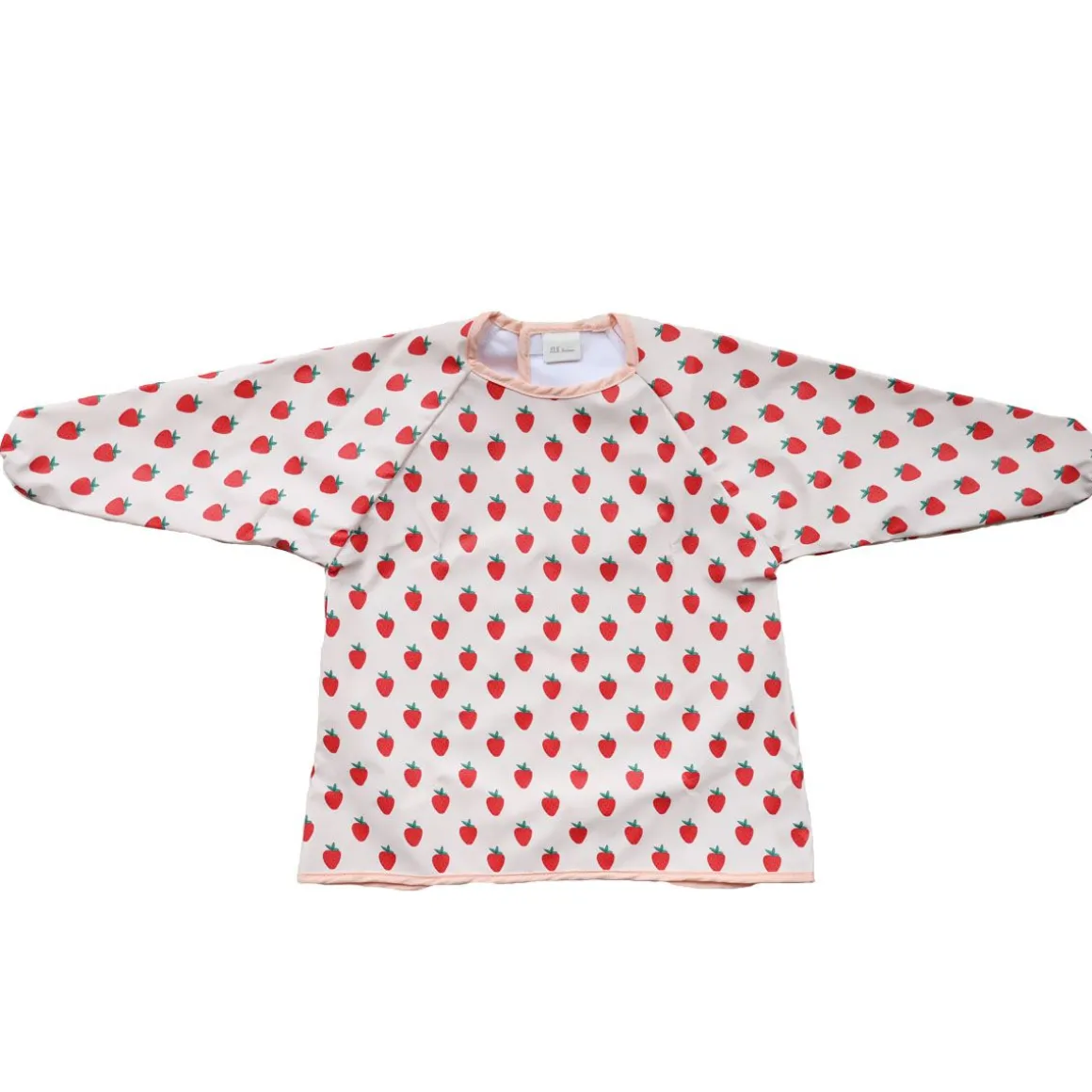 Bavoir tablier manches longues fraise 3-5 ans