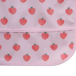 Bavoir tablier manches longues pommes roses 1-3 ans - Dans mon jardin