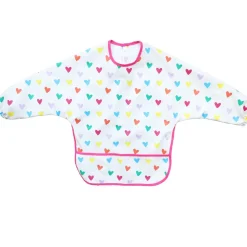 Bavoir tablier manches longues multicœurs 1-3 ans