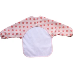 Bavoir tablier manches longues pommes roses 1-3 ans - Dans mon jardin