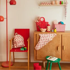 Bavoir tablier manches longues fraise 3-5 ans