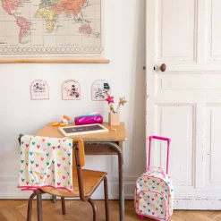 Bavoir tablier manches longues multicœurs 3-5 ans