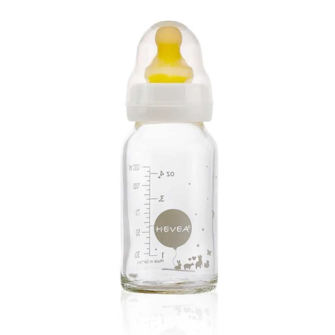 Biberon blanc en verre 120 ml