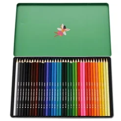 Boite de 36 crayons de couleur motifs fleurs
