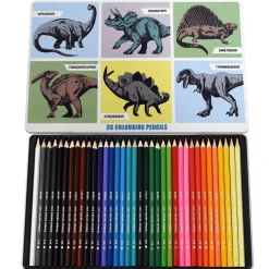 Boite de 36 crayons de couleurs motifs dinosaures