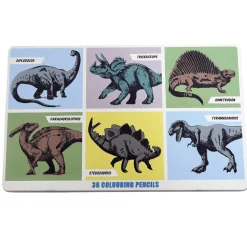 Boite de 36 crayons de couleurs motifs dinosaures