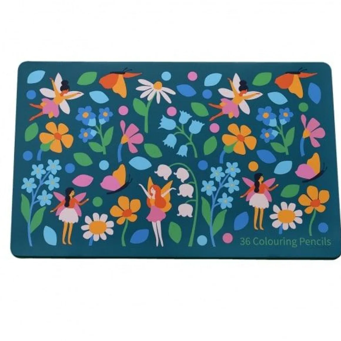 Boite de 36 crayons de couleur motifs fleurs