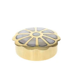 Boite dorée couvercle fleur
