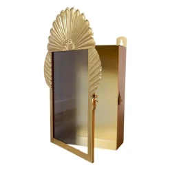Boite niche en laiton coquillage