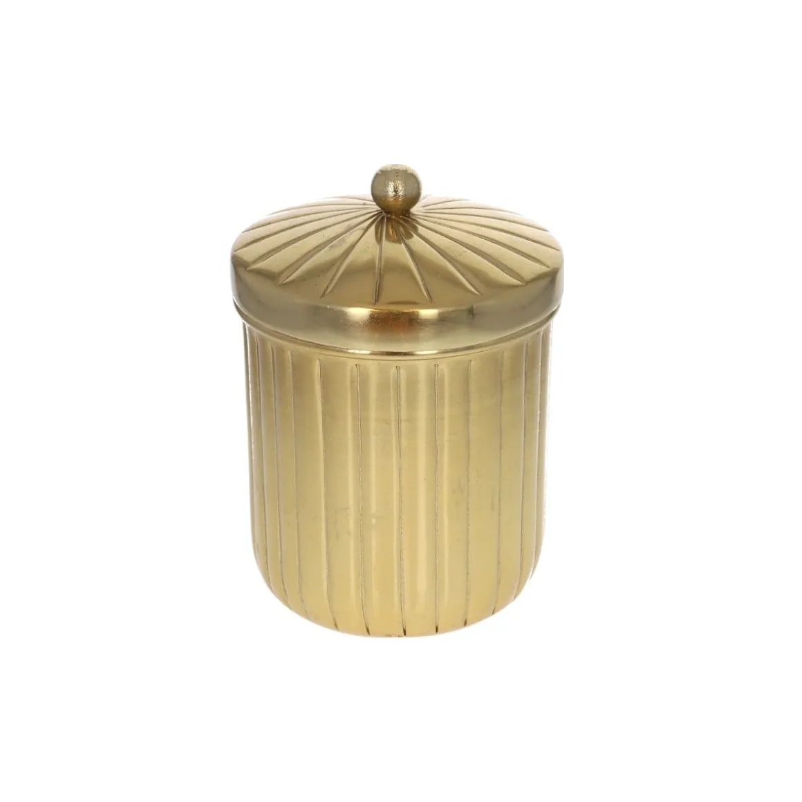 Boite ronde striée dorée - Grand modèle