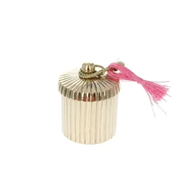 Boite ronde striée dorée - Petit modèle