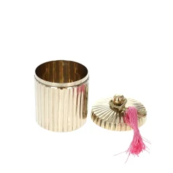 Boite ronde striée dorée - Petit modèle