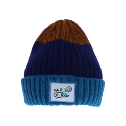 Bonnet enfant bleu et marron ça roule Raoul - A bicyclette