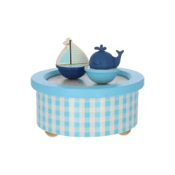 Boîte à musique bateau et baleine