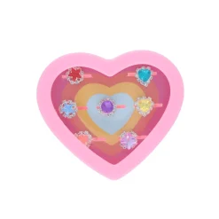 Boîte coeur 7 bagues princesse