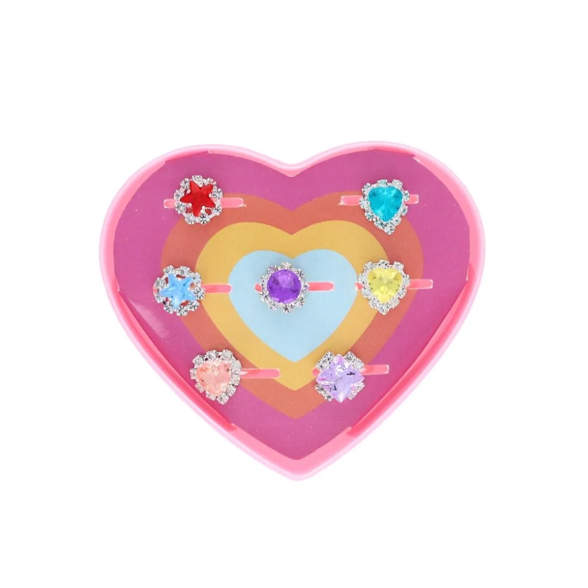 Boîte coeur 7 bagues princesse