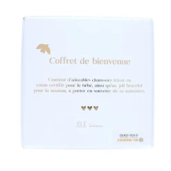 Boîte coffret naissance chaussons et bracelet