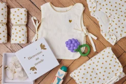 Boîte coffret naissance chaussons et bracelet