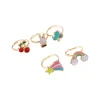 Boîte fleur 5 bagues motifs féériques