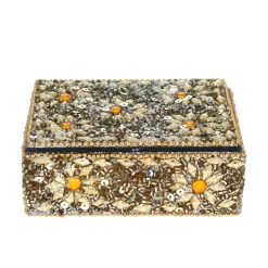 Boîte indienne rectangulaire doré