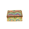 Boîte indienne rectangulaire or multicolore