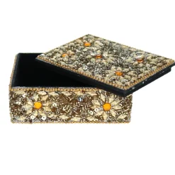 Boîte indienne rectangulaire doré