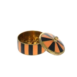 Boîte métal noire et corail