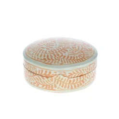 Boîte ronde à motifs orange