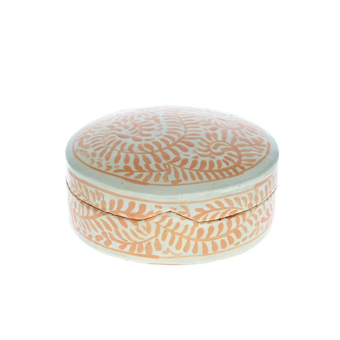 Boîte ronde à motifs orange