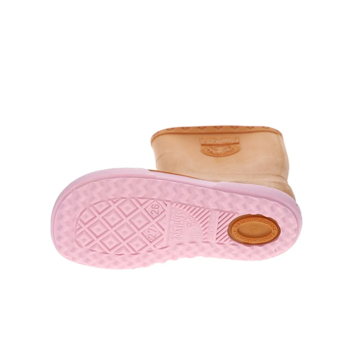 Bottes de pluie enfant Moutarde et Rose