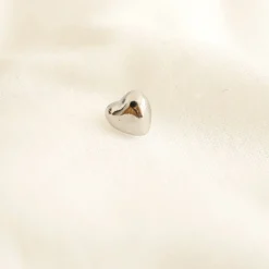 Boucle d'oreille cœur argenté
