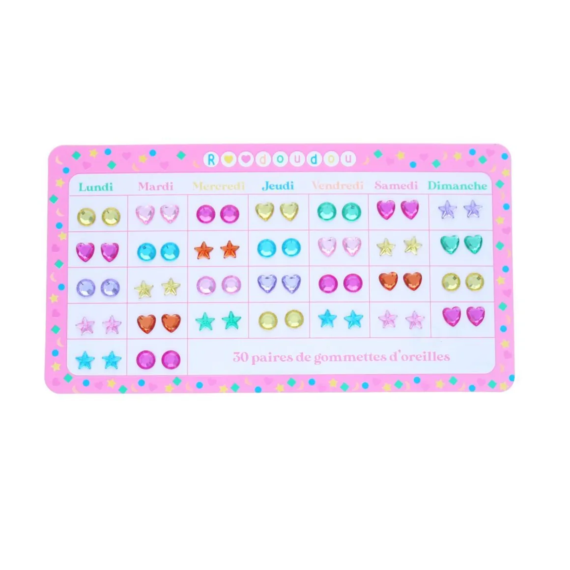 Boucles d'oreilles autocollantes semainier