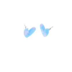 Boucles d'oreilles cœur bleu