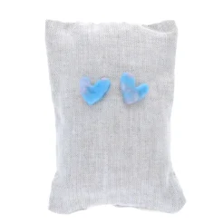 Boucles d'oreilles cœur bleu