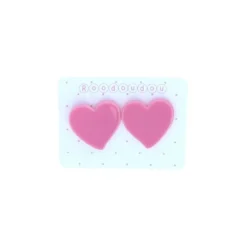 Boucles d'oreilles cœur rose
