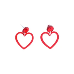 Boucles d'oreilles cœur rouge