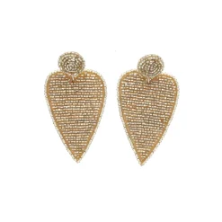 Boucles d'oreilles en perles cœur doré