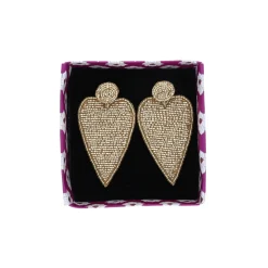 Boucles d'oreilles en perles cœur doré