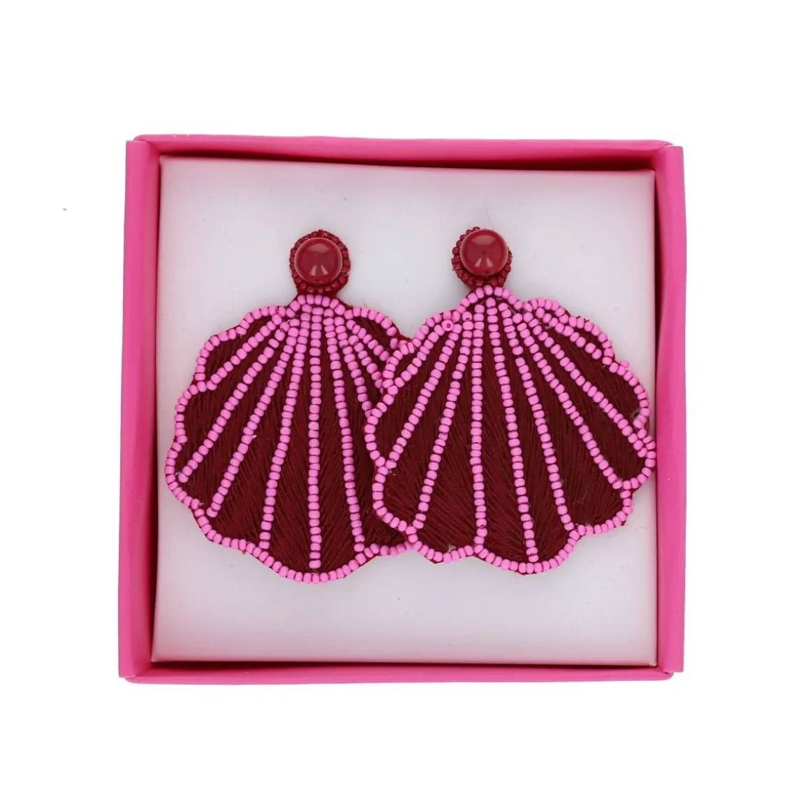 Boucles d'oreilles en perles coquillage rose - Procida
