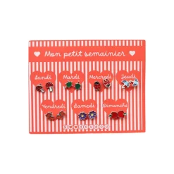 Boucles d'oreilles enfant puces semainier