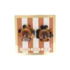 Boucles d'oreilles fleurs marron écaille de tortue