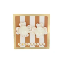 Boucles d'oreilles fleurs écrues